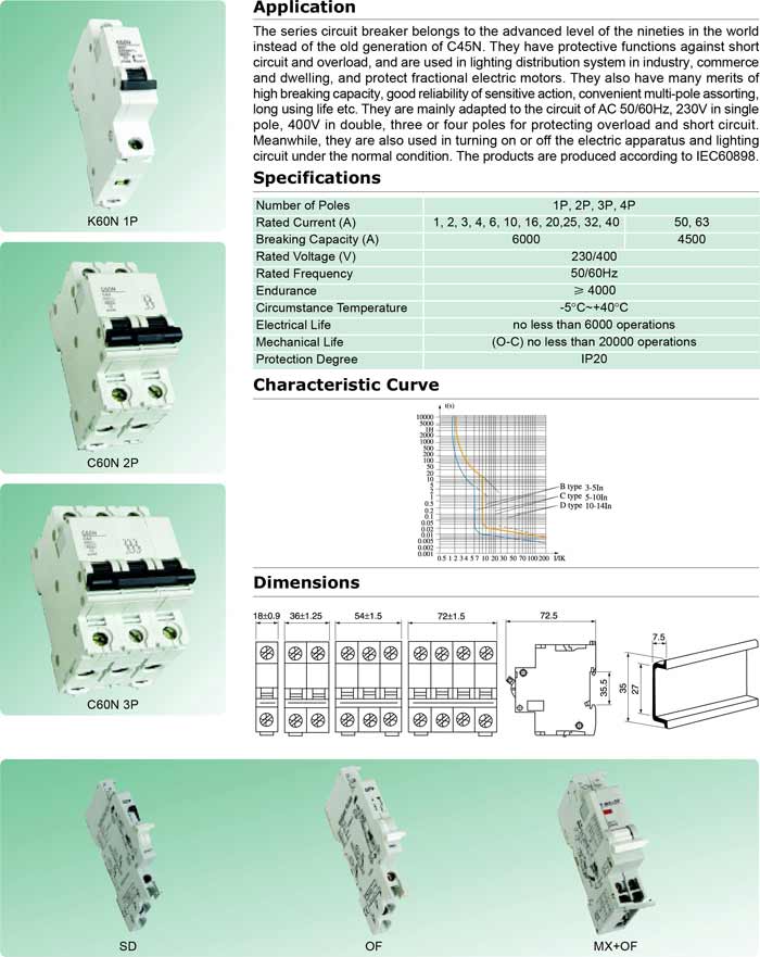 C60 C65 Miniature Circuit Breaker 10