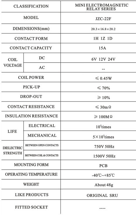 JZC 22F Mini Electromagnetic Relay 4